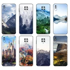 Черный чехол из ТПУ для Xiaomi Redmi 7A, 8, 8A, 9, 9A, 9C, чехол для Redmi Note 8T, 8 Pro, T, Note 9, 9S, 9 Pro, чехол с гор, леса, облаков