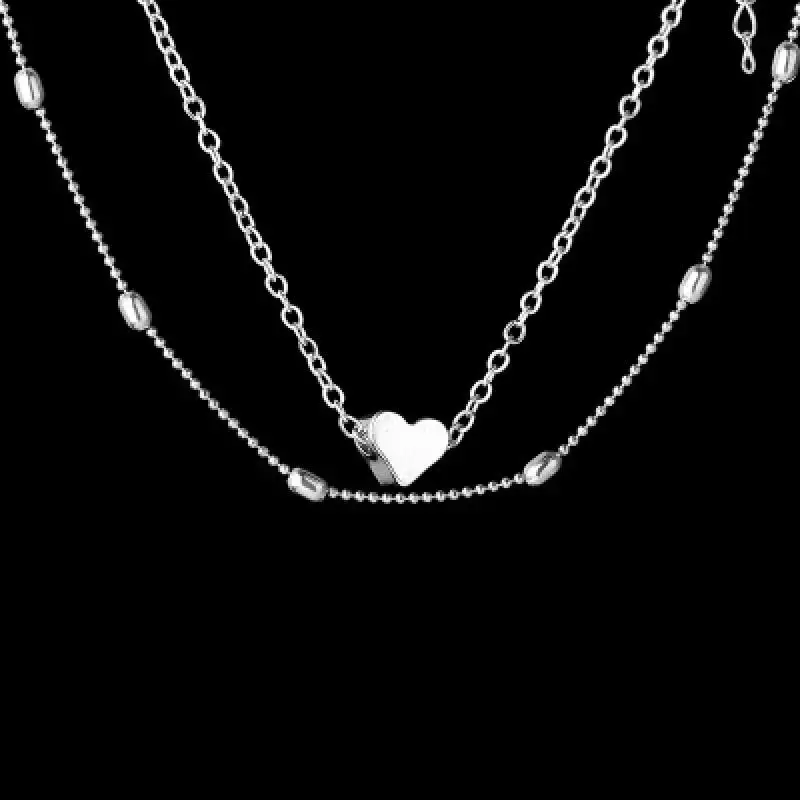 Модное Персиковое ожерелье с бусинами в виде сердца Женская безделушка