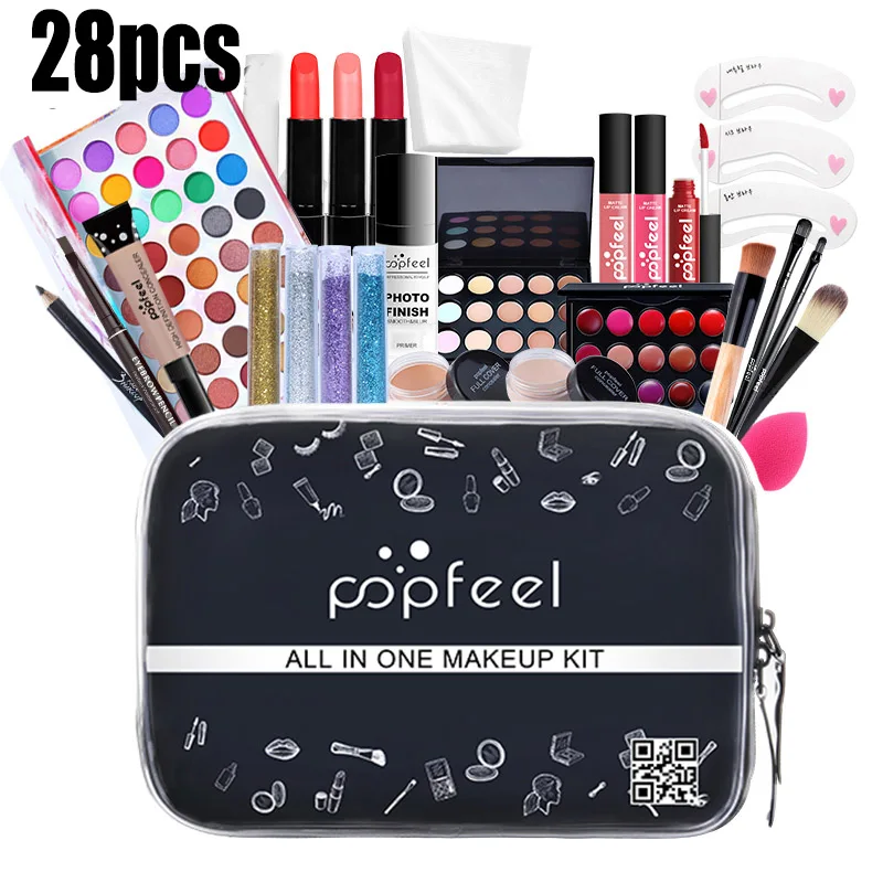 Набор для макияжа Профессиональные Тени бровей блеск губ помада Кисть консилер