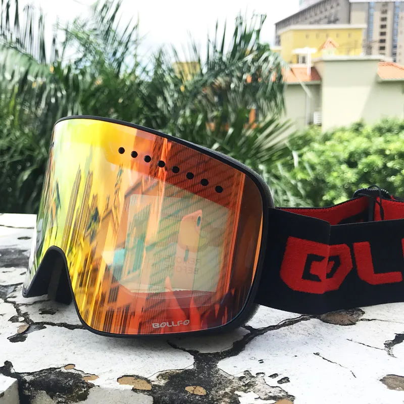 Лыжные очки BOLLFO с магнитными двухслойными поляризованными линзами