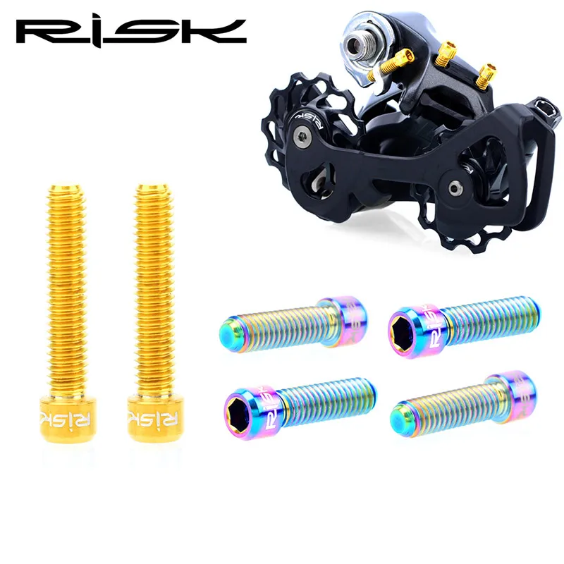 5 шт./3 шт. RISK TC4 титановый сплав M4 * 13 5/20 мм болты 3 цвета велосипедный передний
