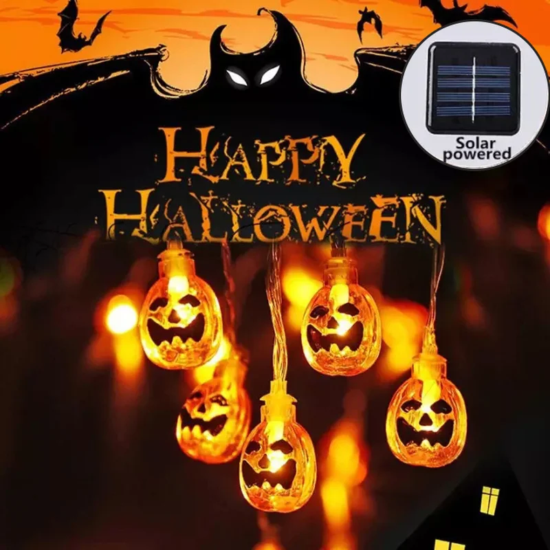 

5m 20LED Halloween Pumpkin LED String Lights Holiday Bar Home Party Decoration Halloween Party Decorations Outdoor Solar Light