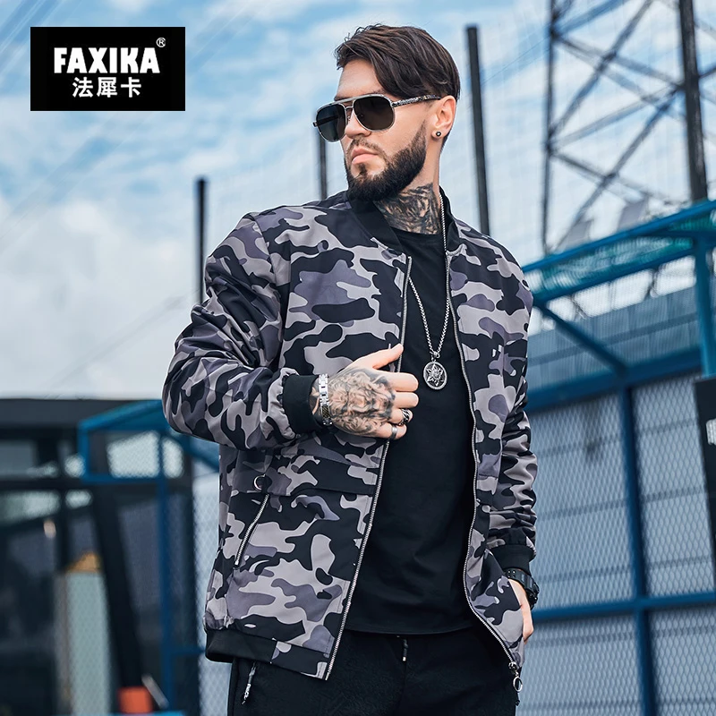 FAXIKA большой размер ярдов мужская одежда камуфляжная куртка Красивый tide