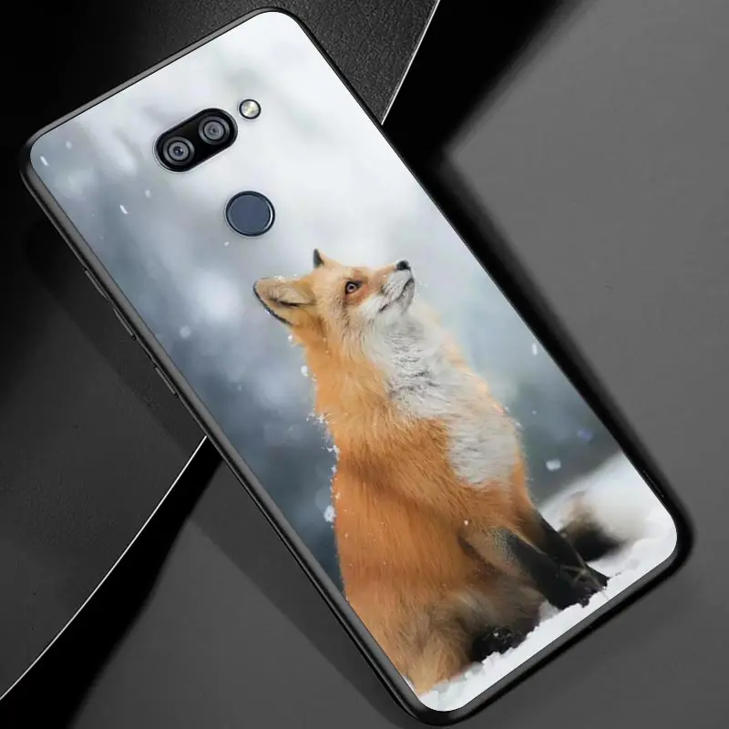 

Cute cartoon animal fox For LG K22 K71 K61 K51S K41S K30 K20 K50S K40S Q60 V60 V50 V40 V35 V30 G8 ThinQ Black Phone Case