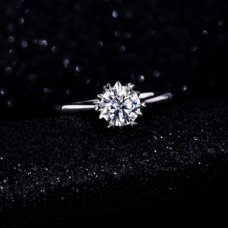 

CHEESTAR S925 moissanite 6.5mm main stone ring