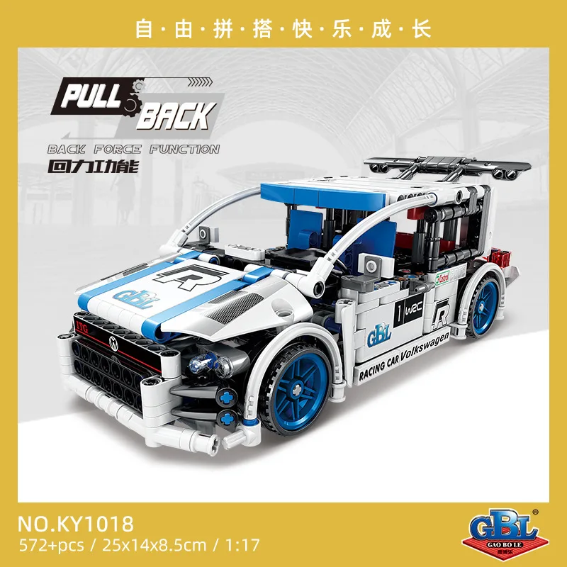 

New City Technic Building Blocks Car with Pull Back Function F1 Racing GTR Vehicle DIY Model Bricks Educational Kids Toys