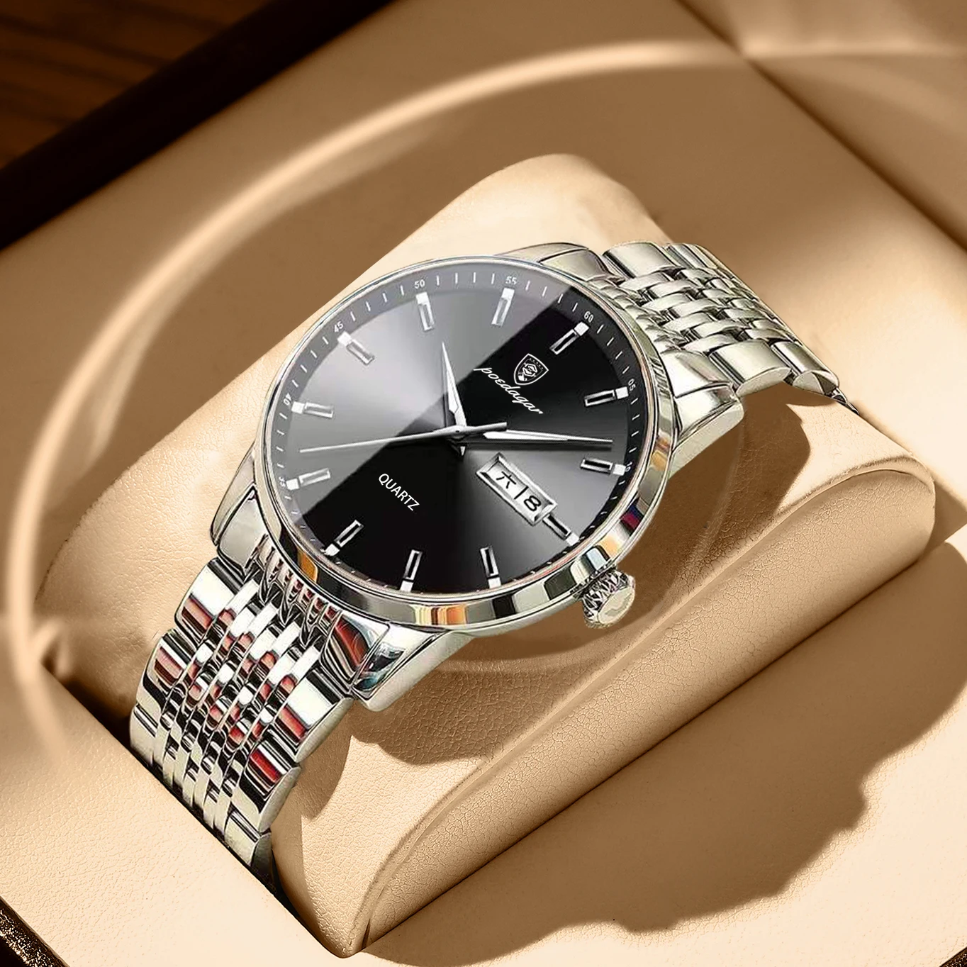 Swiss Brand POEDAGAR Top Brand Luxury Business Watch Men Waterproof Luminous Date Clock Sport Watches Mens Quartz Wristwatch Man