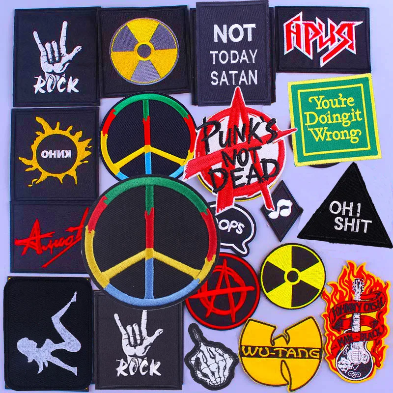 Нашивки рок группы на одежду пламя гитарой музыкальные нашивки в стиле хип хоп с