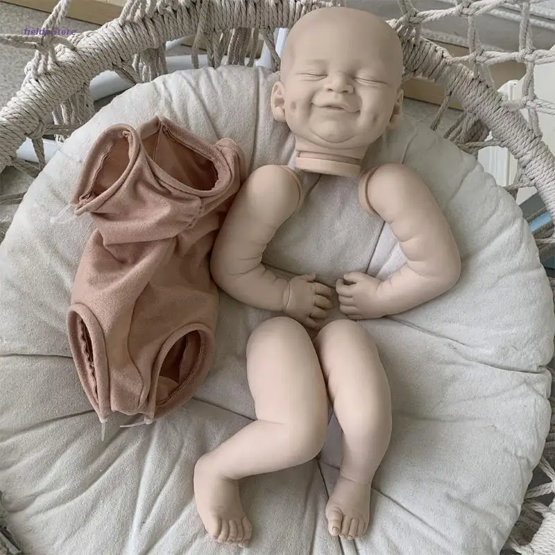 

19Inch Realistic Doll Kit Unpainted Unfinished Newborn Smile Baby Lifelike Body