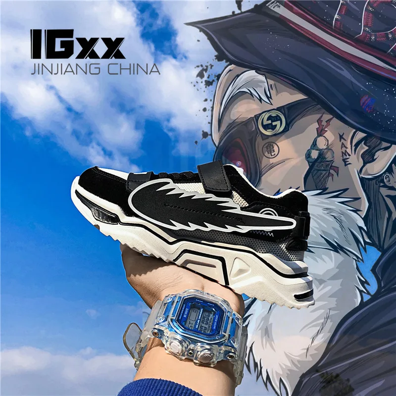 IGxx Casual Pikachu Shoes For Kids HooK&ampLoop Child Toddler Cartoon Sneakers Boys Son Goku-Shoes Girls Anti-Slippery | Детская одежда