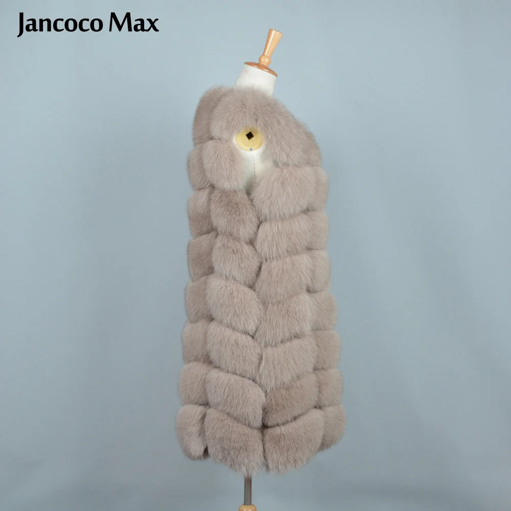 Женский Теплый меховой жилет Jancoco Max зимняя безрукавка из натурального Лисьего