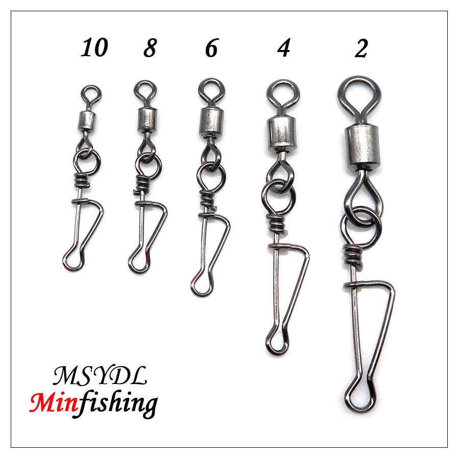 Minfishing 250 шт. Нержавеющая сталь рыболовный Вертлюг скользящий Три в одном