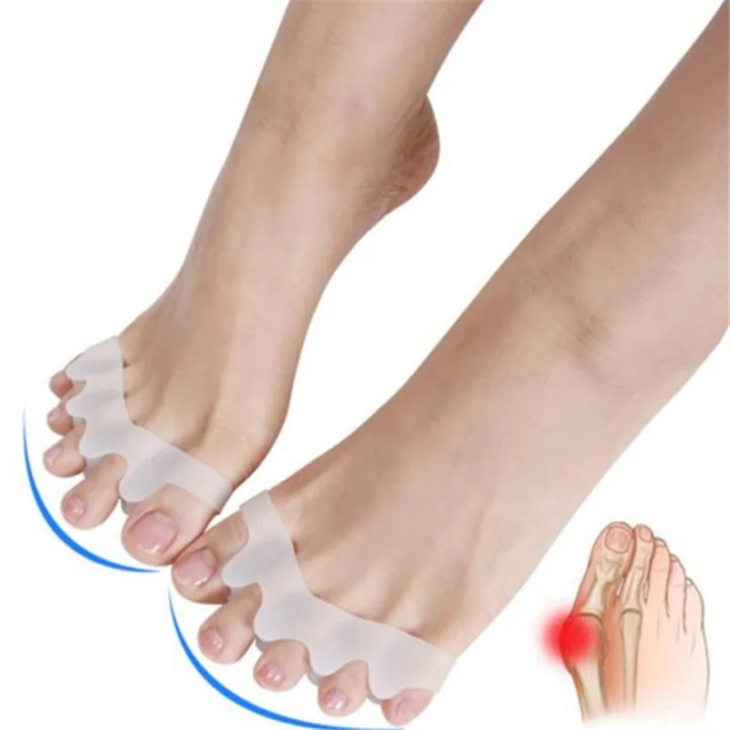

1 Pair Silicone Toe Separator Toes Overlapping Separator Toes Orthotics Hallux Valgus Care Foot Toes Rehabilitation Gel Insoles