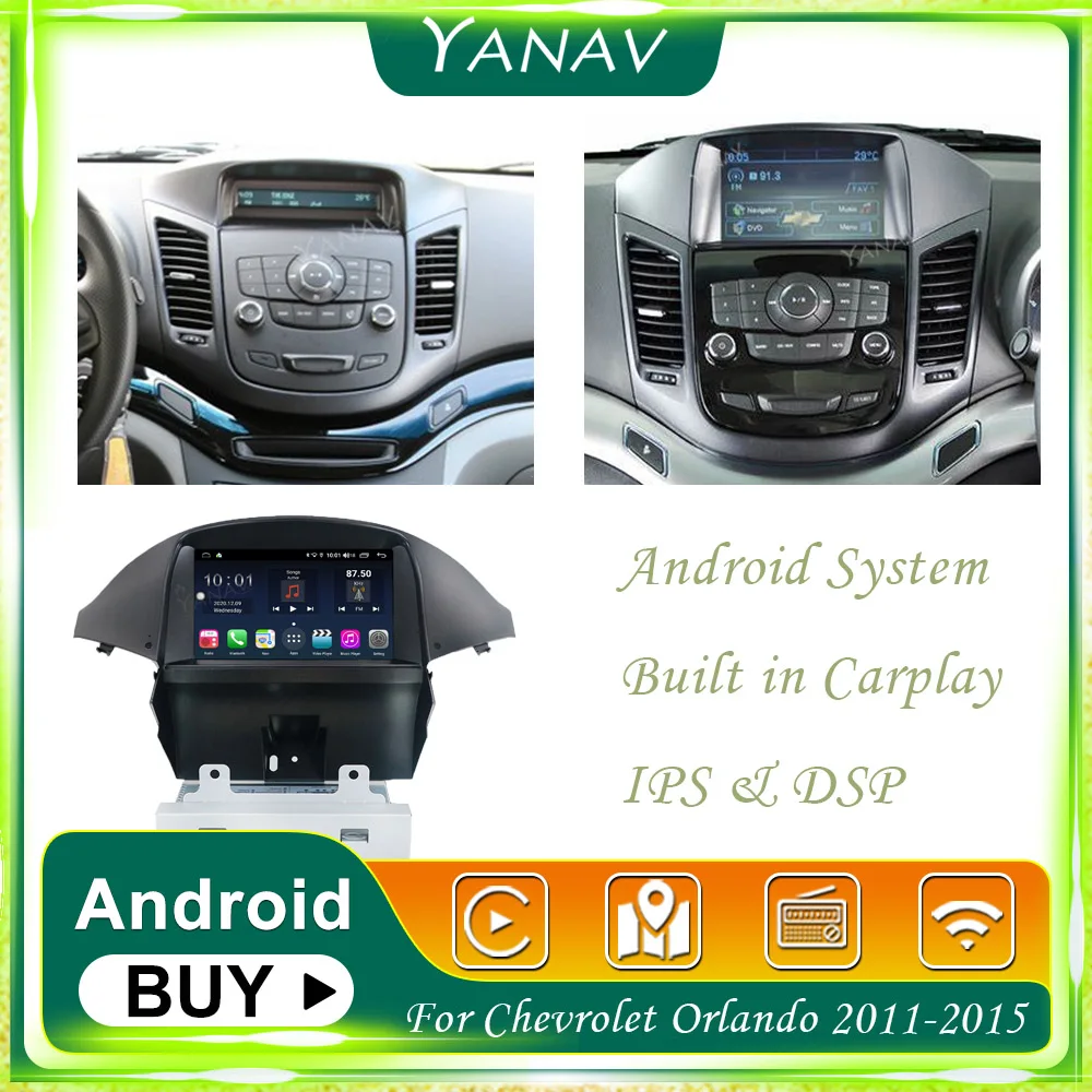 

Автомагнитола 2 DIN, Android, для Chevrolet Orlando 2011-2015, GPS-навигация, стерео приемник, мультимедийный плеер с беспроводной Carplay