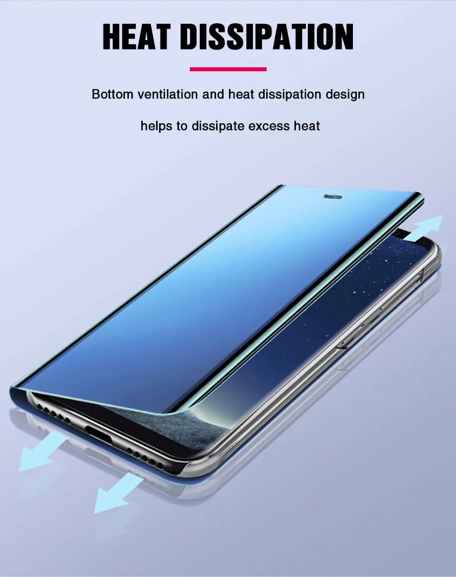 Умный зеркальный чехол для телефона с откидной крышкой для Samsung Galaxy S8 S9 плюс A10 A20 A30 A40 A50 A70 M10 M20 M30 чехол