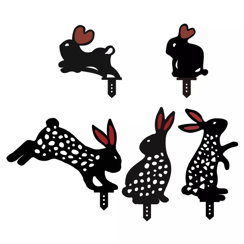 5 шт. Симпатичные самодельные акриловые кроличьи дворы искусство на открытом воздухе садовый двор лужайки Пасхальный кролик Декор подарок ...