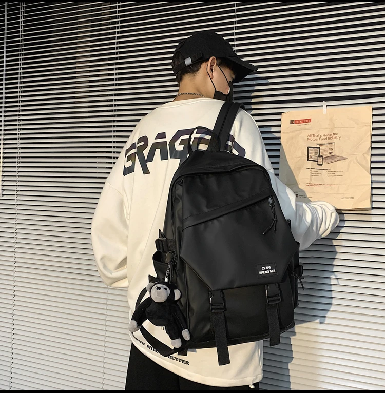 

PB4147 Fashion trend backpack men's shoulder bag tide brand Japanese casual simple computer bag