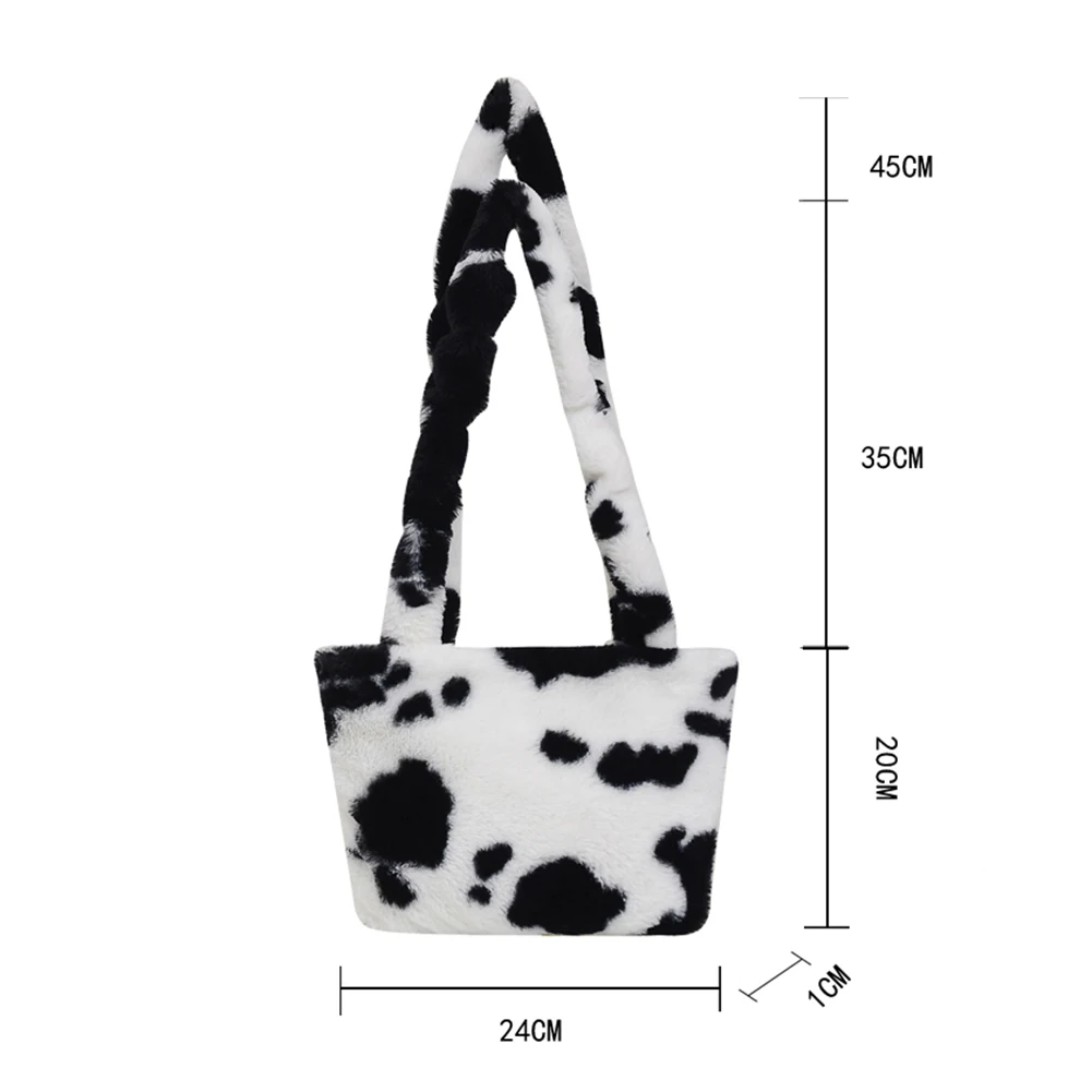 

HOT Leopard Autumn Winter Fashion Shoulder Bags Female Plush Handbag Totes Animal Pattern Soft Fluffy Crossbody Messenger Pouch
