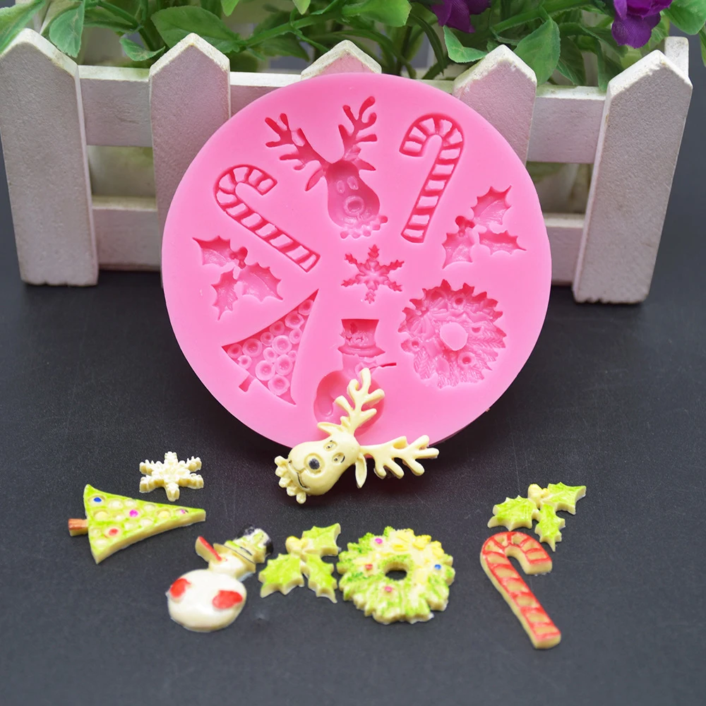 Christmas Snowman Shape fondant silicone mold kitchen baking chocolate pastry candy Clay making cupcake decoration tools c kitch |