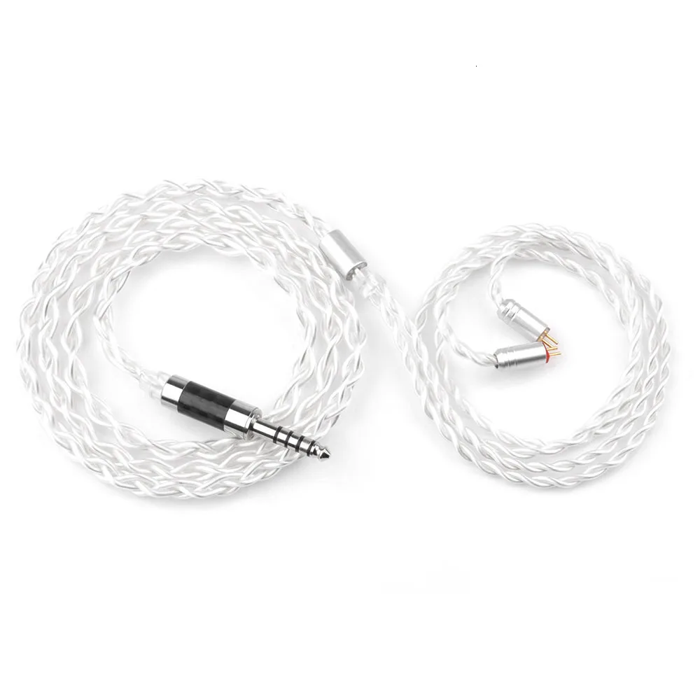 HOT! Yinyoo 7N Pure Silver Cable 2.5/3.5/4.4mm Balanced Cable With MMCX/2pin Connector For LZ AS10 ZS10 C10 C16 C12 V80 V90