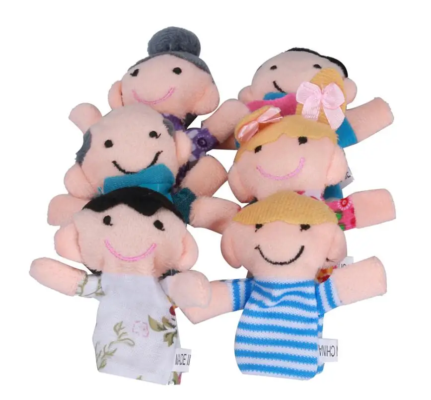 6pcs/lot Family Finger Puppets Set Mini Plush Baby Toy Boys Girls Educational Story Hand Puppet Cloth Doll Toys | Игрушки и хобби