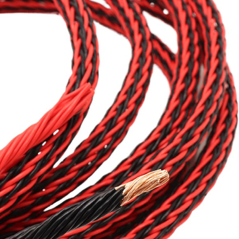 

HiFi Audio Speaker Wire DIY Single Crystal Copper Speaker Bulk Cable 8AWG *2