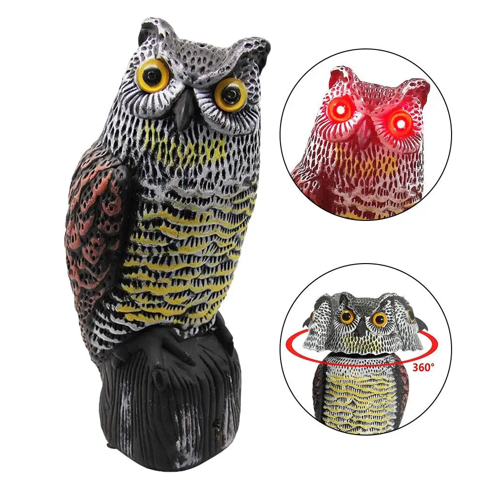 Scarecrow Owl Decoy Statue Realistic Fake Owl Hand-painted Garden Protector for Outdoor Pest Bird Deterrent dropshipping