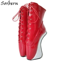 sorbern women ankle high boots 7 inch heels diy color ballet heels heelless shoes woman heelless booties size 46 no heel booties