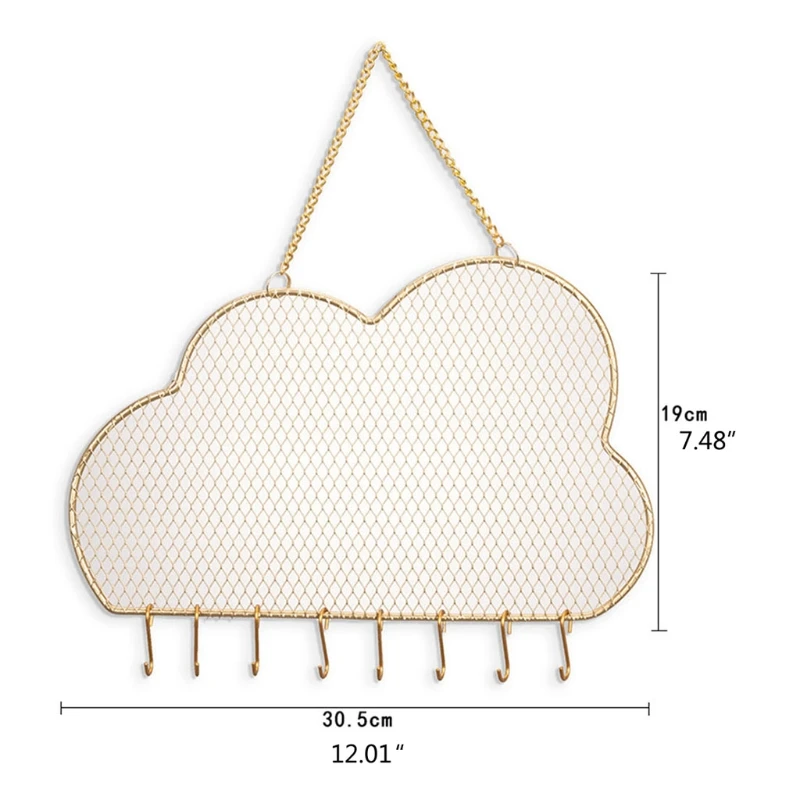 

Wall Earring Storage Rack Decorative Cloud-shaped Earring Storage Box Suitable for Earrings Necklaces with Hanging Hooks