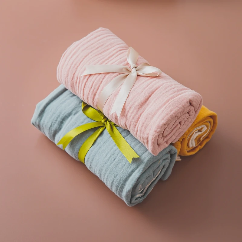 

1pc Baby Blankets Newborn Cotton Soft Blanket Bath Gauze Solid Color Swaddle Towel Cotton Fabric Muslin Photography Prop Product