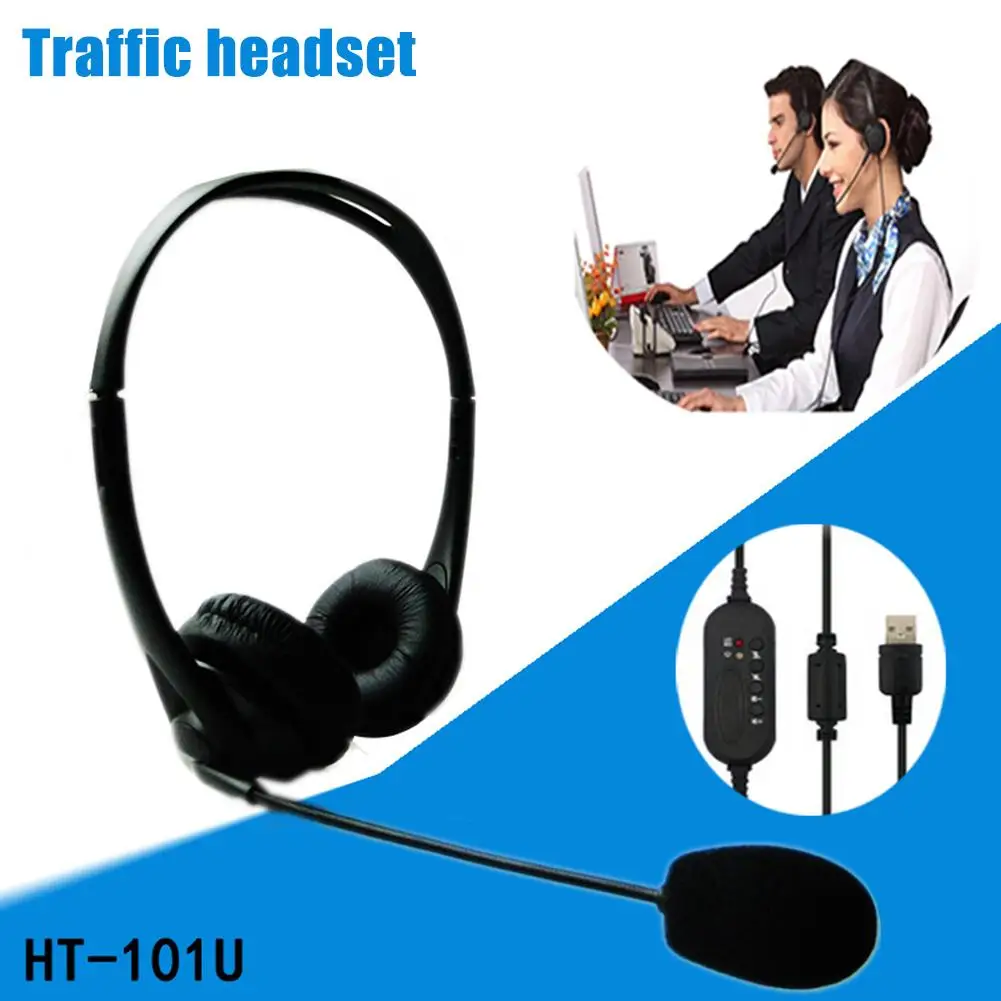 

USB Telephone Computer Headset with Microphone Noise Cancelling and Volume Controls for Computer Laptop PC Gaming