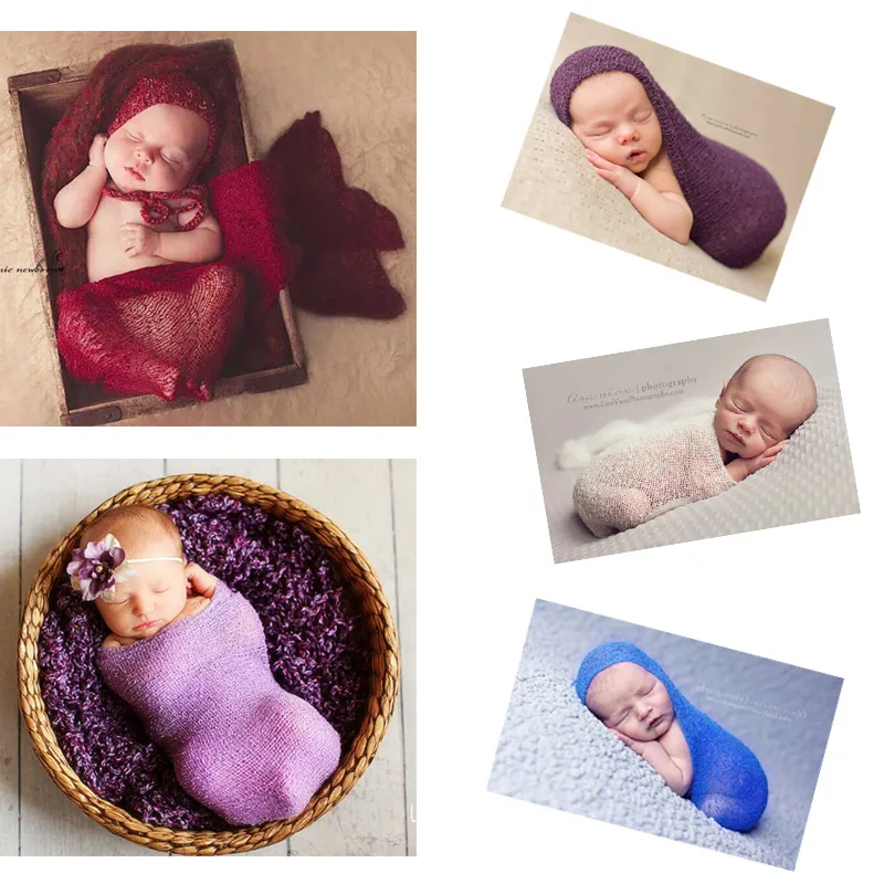 

16 Colors Newborn Photography Props Cotton Photo Wrap Cloth Fotografie Achtergronden For Infant Accessoire Headband Photographie