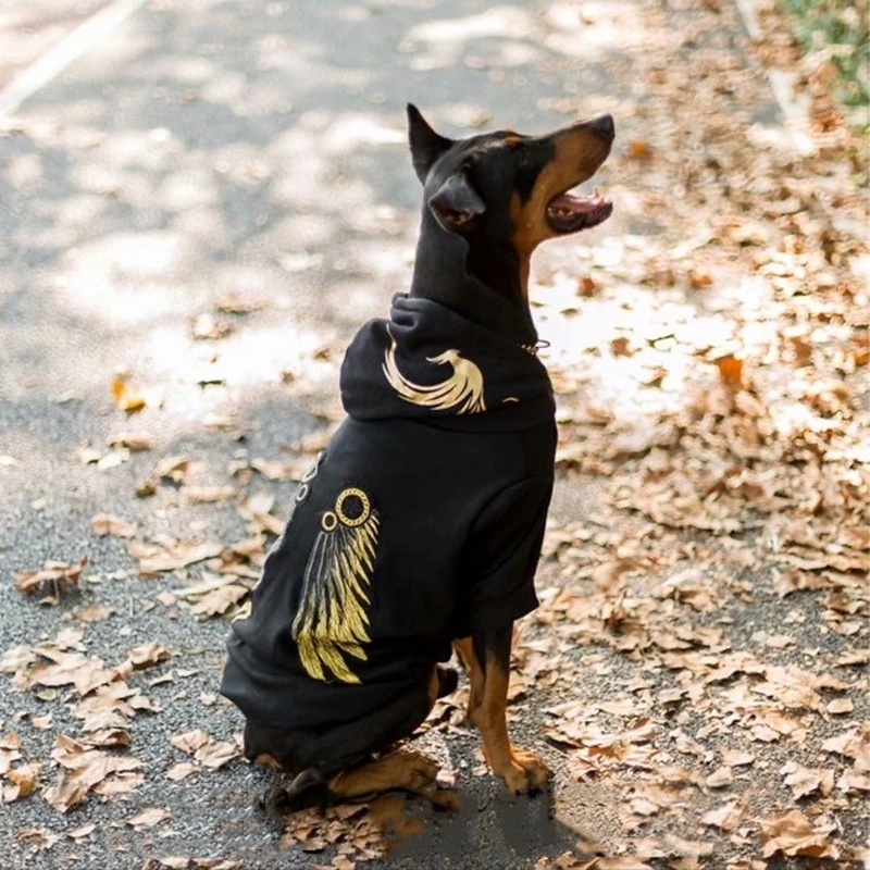 Fashion Dog Clothes Winter Warm Pet Wing Hoodie For Medium Large Dogs Doberman Husky French Bulldog Corgi Jacket Coat TLC24 | Дом и сад