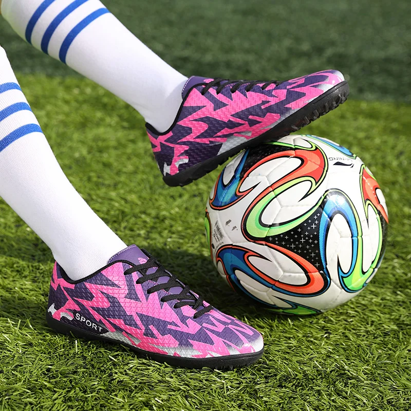 Hot sale Turf Football Cleats Men Comfortable Unisex Soccer Shoes for Men Lightweight Kids Football Shoes tacos de futbol 2020