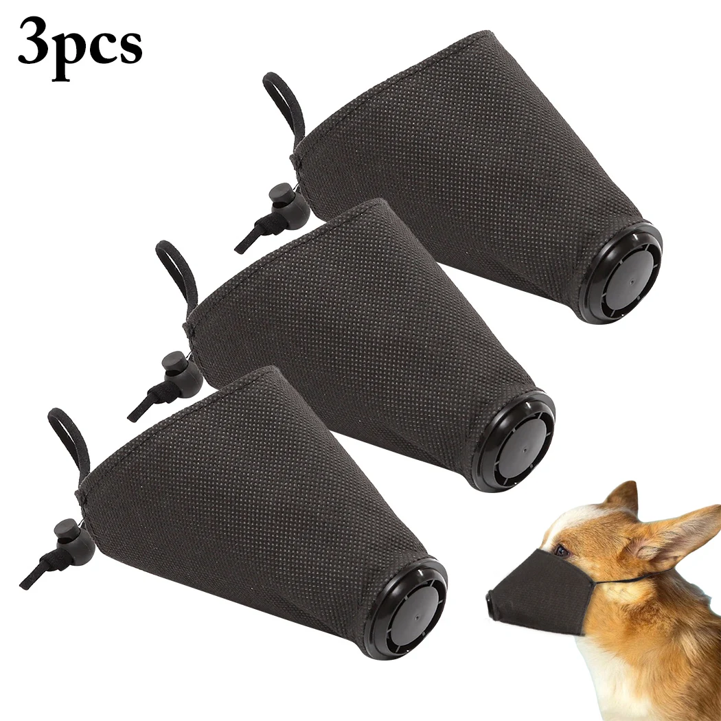 

3 шт., намордник для собак, анти-укус, анти-туман, защита для рта собаки, защита для рта с клапаном, противотуманные маски для собак на открытом...