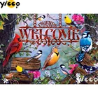 Камни в форме ромбакруглый дрель алмазов картина Добро пожаловать птицы 5D DIY мозаичная картина, выполненная в технике алмазной вышивки украшения картина BX0779