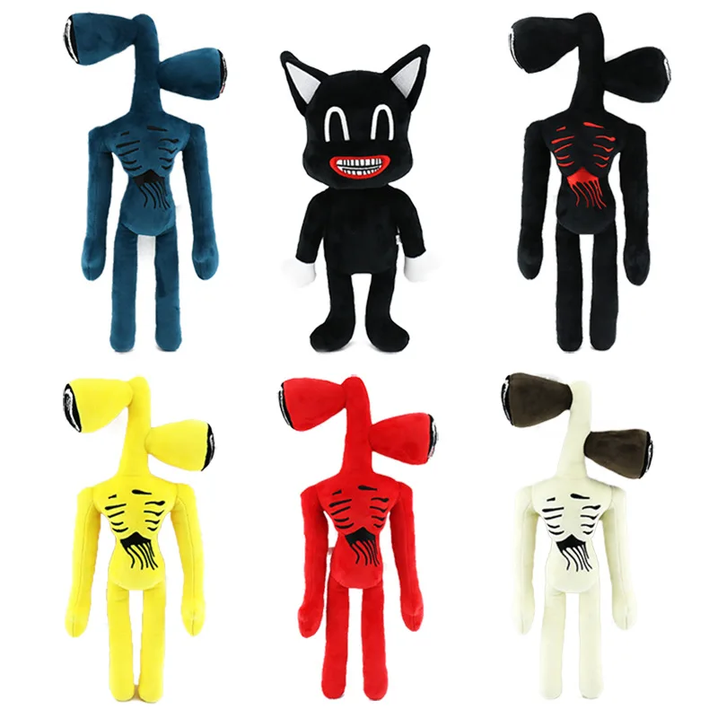 

Плюшевая игрушка в виде головы сирены, плюшевая аниме плюшевая черная мультяшная кошка, мягкие игрушки-животные, кукла, ужас, плюшевые игруш...