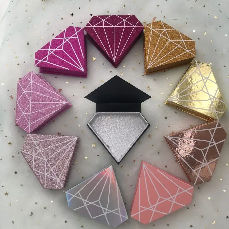 Пустая Алмазная коробка с лотком для ресниц из норки 25 мм|Накладные ресницы| |