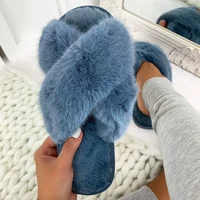 winter indoor women furry slippers warm faux fur home slides flat fashion classic design luxury flip flops house non slip sole