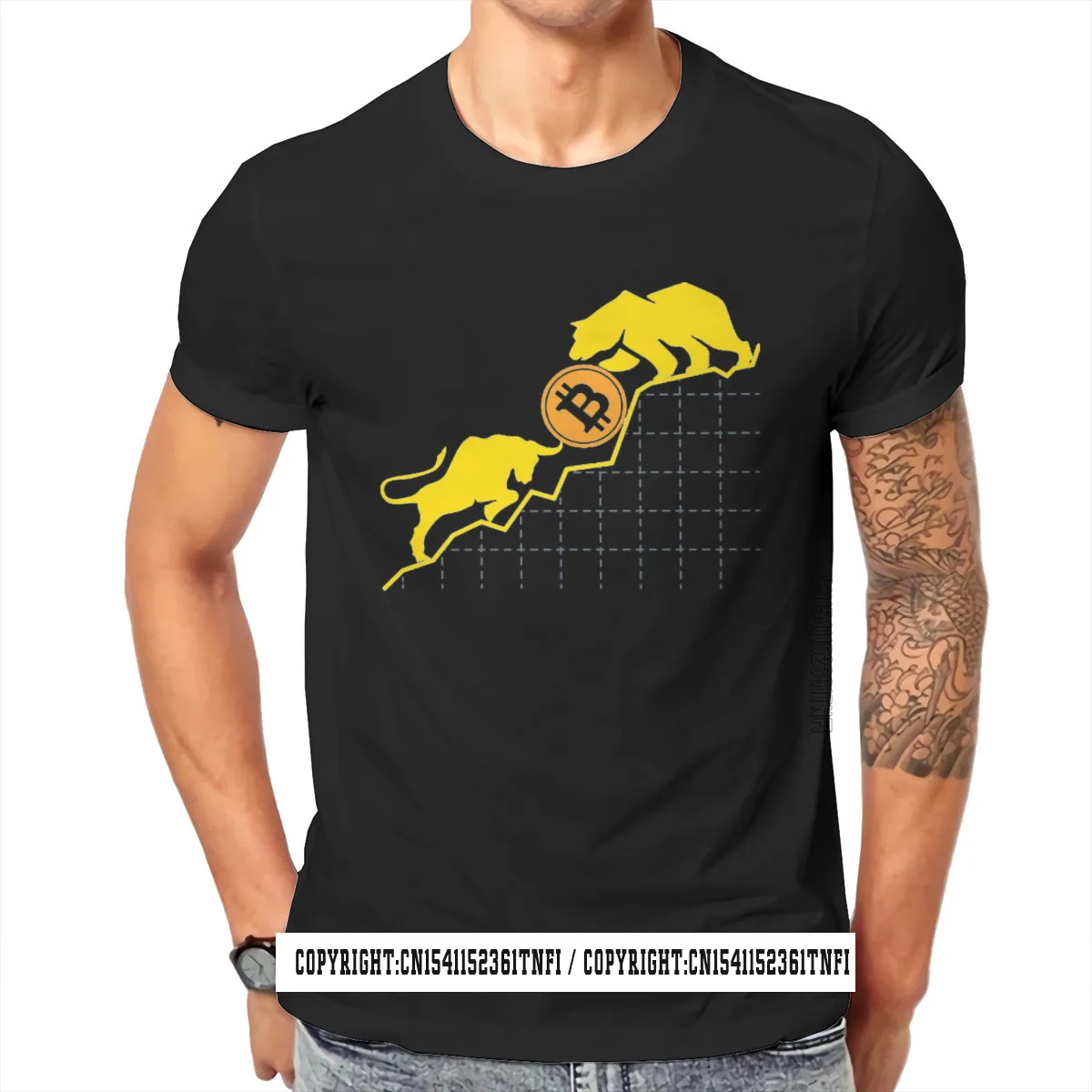 Футболка с биткоином криптовалютой Vs Art винтажная Готическая Мужская Уличная