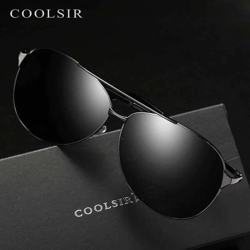 Брендовые мужские винтажные поляризационные солнцезащитные очки Coolsir 8009