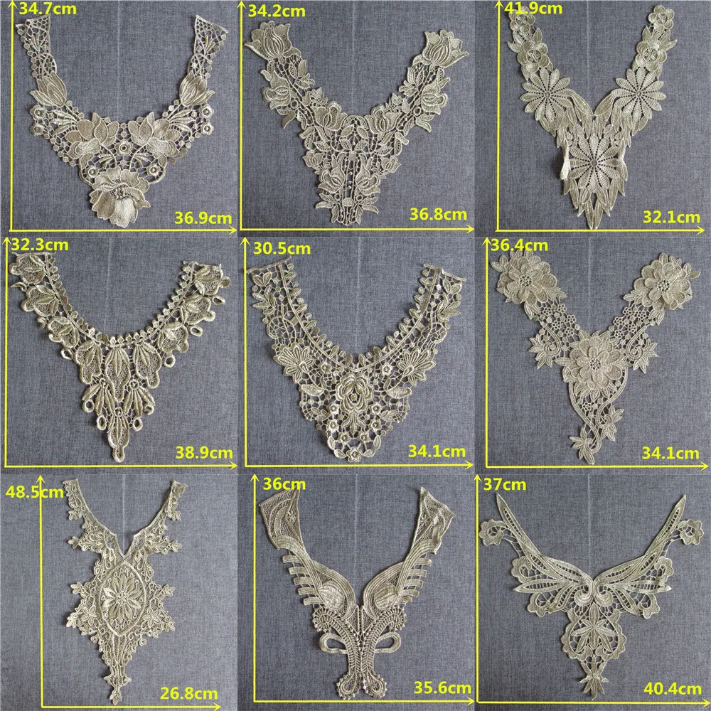 Золотистая Цветочная флейта сделай сам вышивка кружевная ткань вырез аппликация