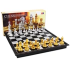Шахматы классические, складные, в средневековом стиле, с шахматной доской, золотистые, серебристые, магнитные, портативные, для путешествий, игр для взрослых и детей