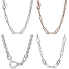 Крупный узел бесконечности, змеевидная цепь со змеиным узором, круговое серебряное ожерелье для Европы, бусина, очаровательные ювелирные изделия сделай сам