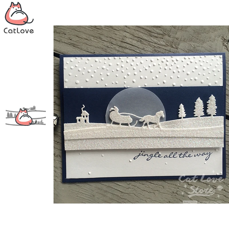 Рождественский дед Мороз лес металлические Вырубные штампы Скрапбукинг