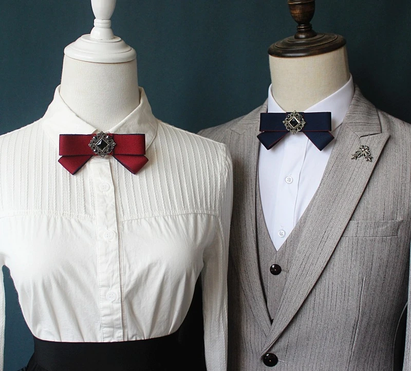 

Fashion Bow Tie Collar Flower Female College Style Girl White Shirt Unisex BowTie Flight Attendant Bank Professional Accessories