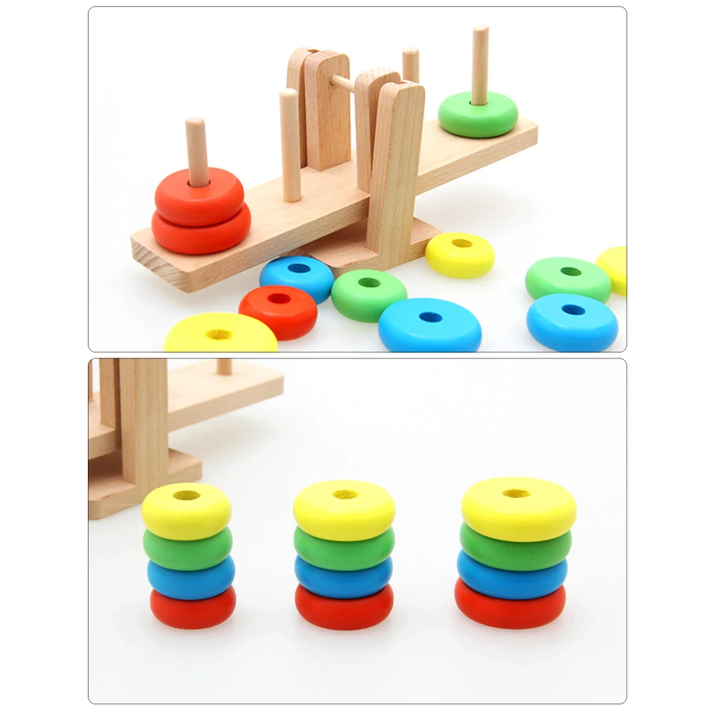 Juguete de madera con dibujos animados de payaso Montessori para beb&eacute;, bloques de construcci&oacute;n educativos, juego de equilibrio-2
