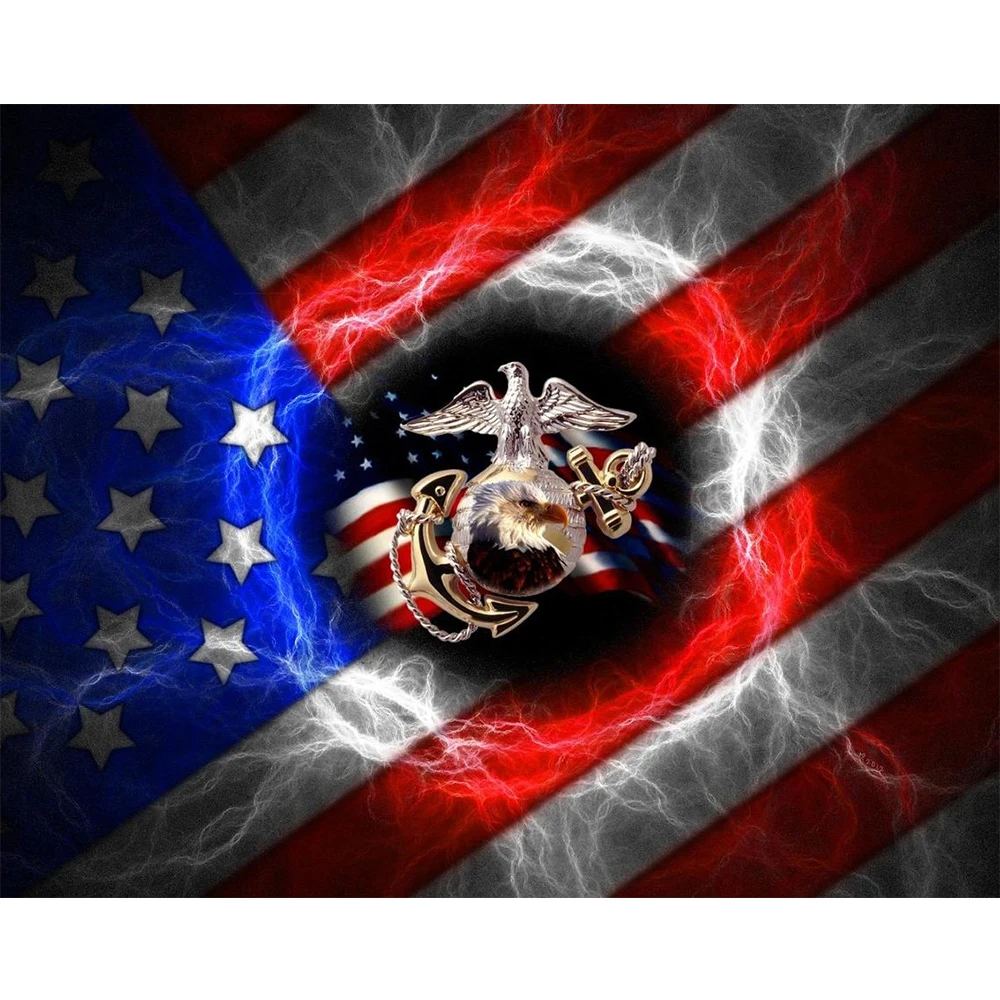 DiY 5D Военная команда США флота Орел полная алмазная живопись крест искусство