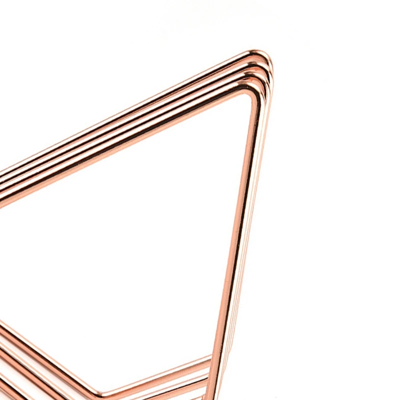 

HOT-2PCS Rose Gold Mail Sorter Wire File Organizer Mail Sorter Desk Organizer, 3 Slot Diamond Shape azine File Holder