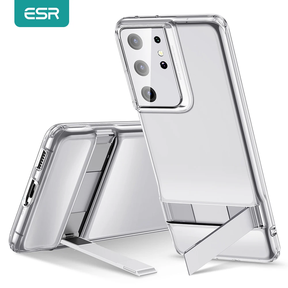

Чехол ESR для Samsung Galaxy S21/S21 Plus/S21, ультратонкий металлический чехол с подставкой, роскошная задняя крышка из ТПУ для Galaxy S21, ультрапрозрачный че...